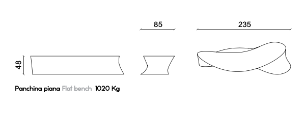 Vasart - Panchina Arredo Urbano - DISEGNO TECNICO AURORA